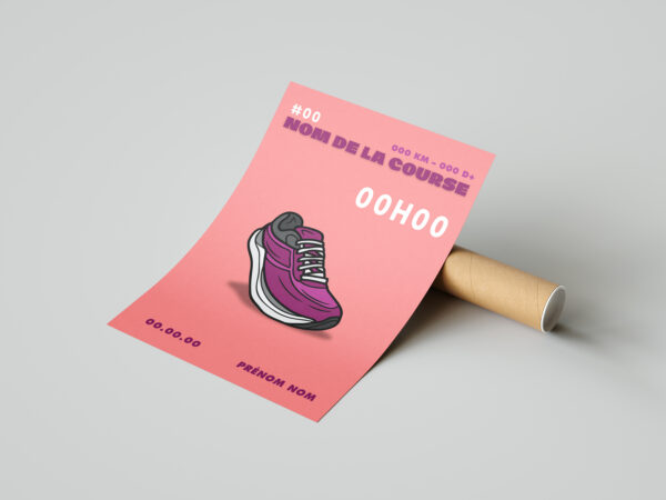affiche chaussure course à pied personnalisée