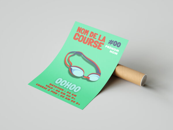 affiche personnalisée lunette de natation