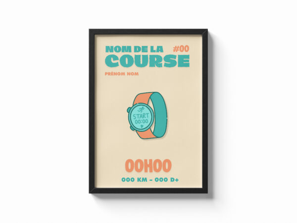 affiche montre running sport personnalisée