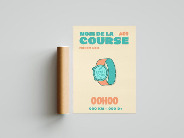 affiche montre running sport personnalisée
