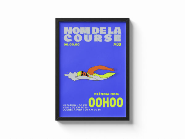 Affiche natation triathlon personnalisée