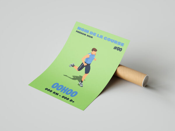 affiche homme running course sport