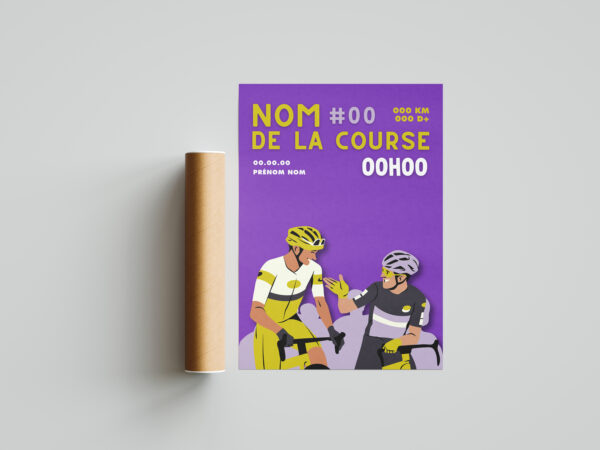 affiche sport 2 vélos duo course