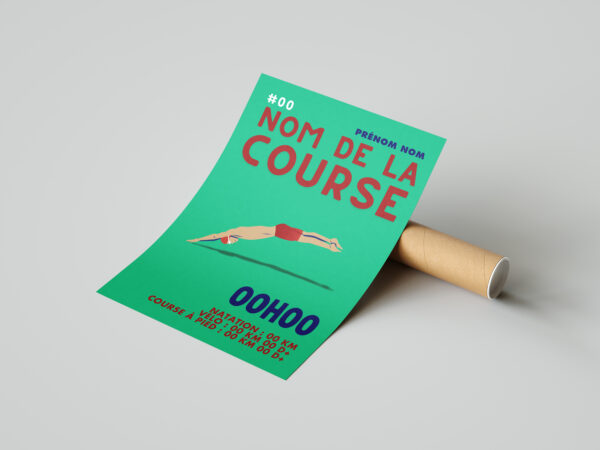 affiche triathlon course verte