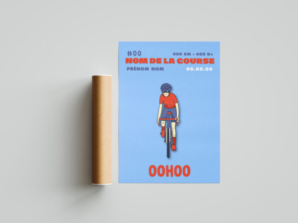 affiche sport velo rouge homme