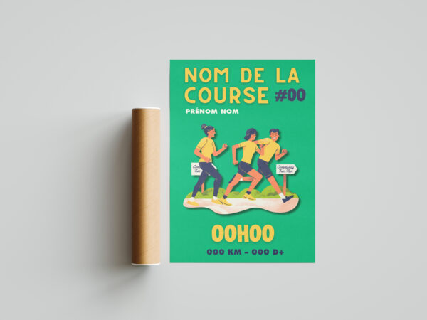 Affiche running 3 personnes personnalisée
