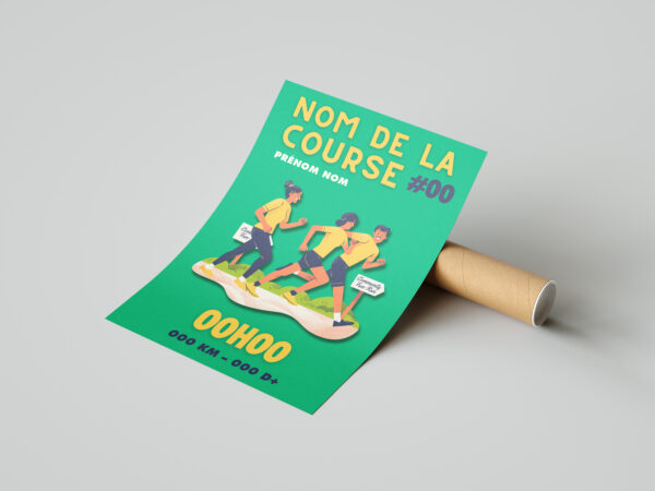 Affiche running 3 personnes personnalisée