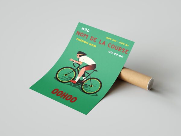 affiche sport cyclisme rouge vert