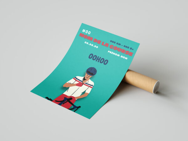 affiche cycliste course personnalisée