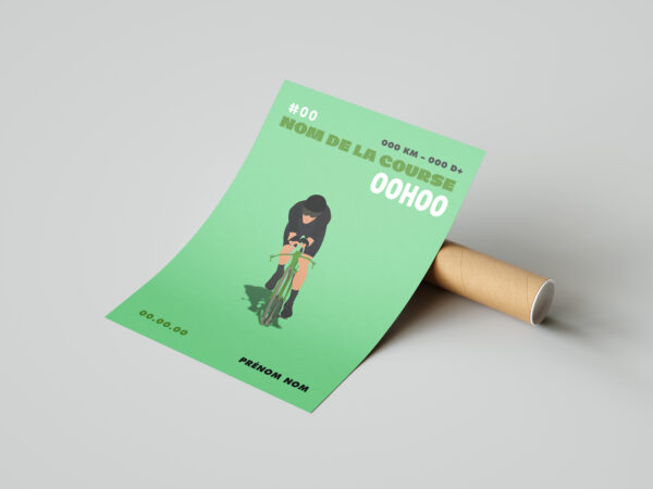 affiche cycliste vélo vert