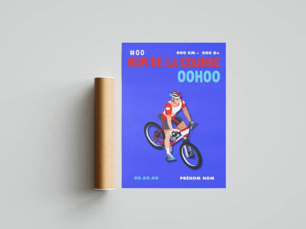 affiche vélo cycliste bleu