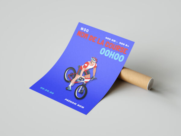 affiche vélo cycliste bleu