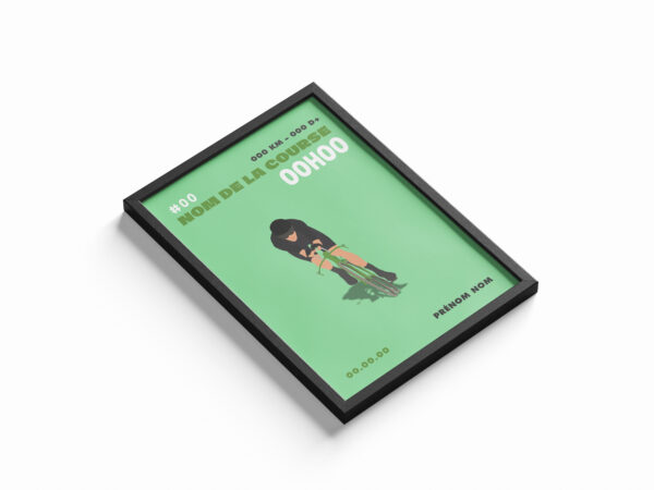 affiche cycliste vélo vert