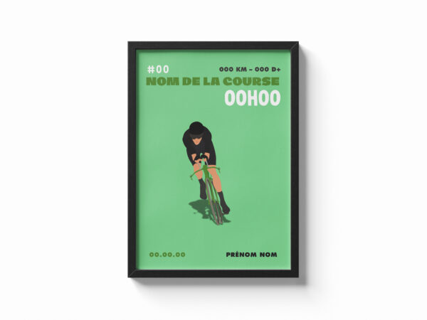 affiche cycliste vélo vert