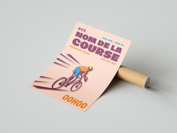 affiche sport course velo personnalisée
