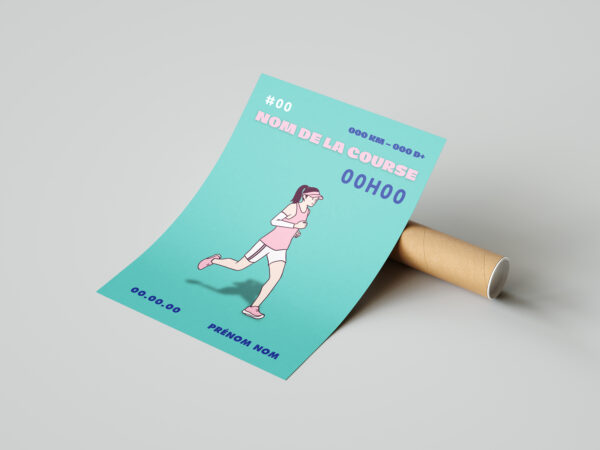 affiche femme course à pied