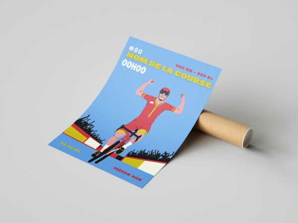 affiche finish cyclisme personnalisée