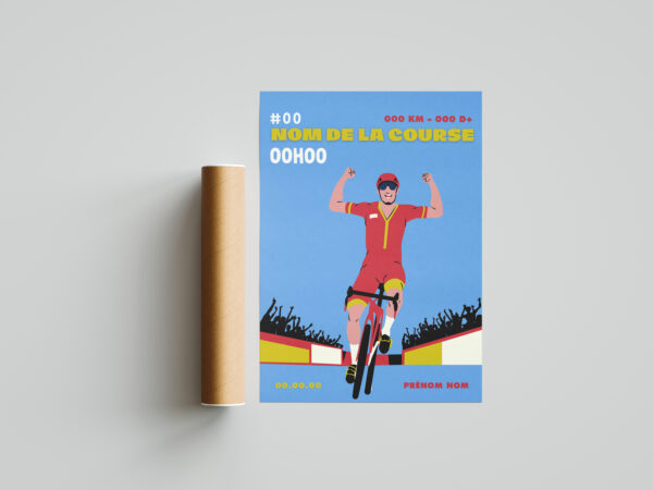 affiche finish cyclisme personnalisée