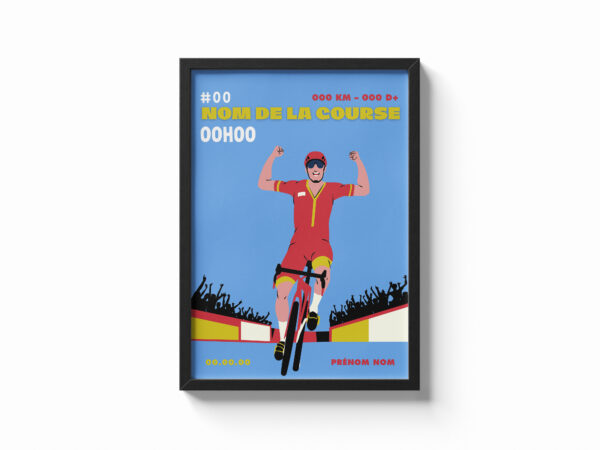 affiche finish cyclisme personnalisée