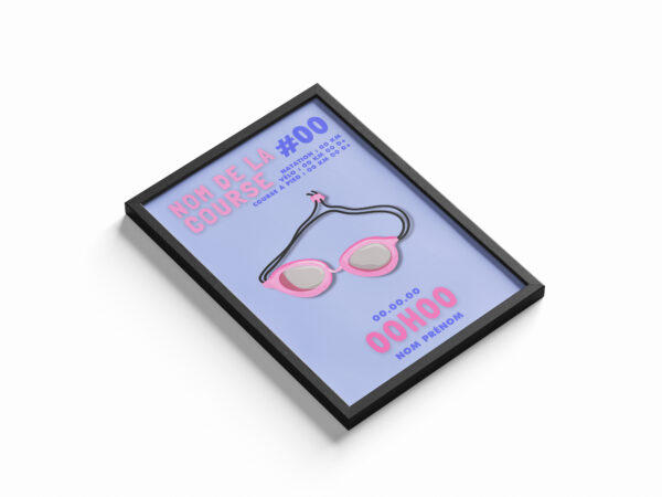Affiches sport personnalisées lunette de natation