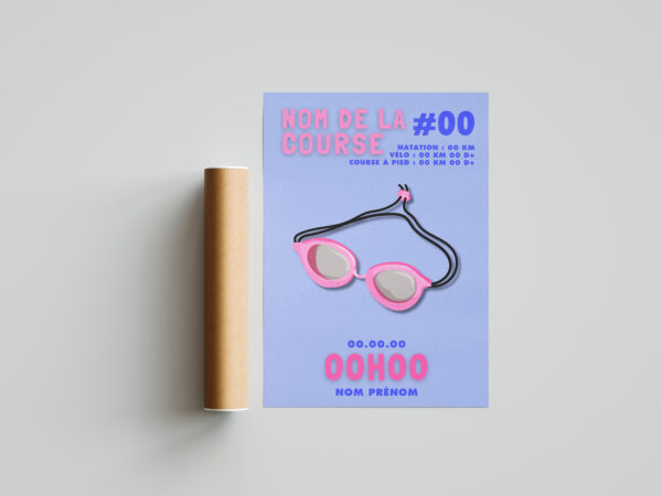 Affiches sport personnalisées lunette de natation