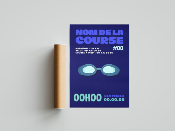 affiche lunette bleu personnalisée
