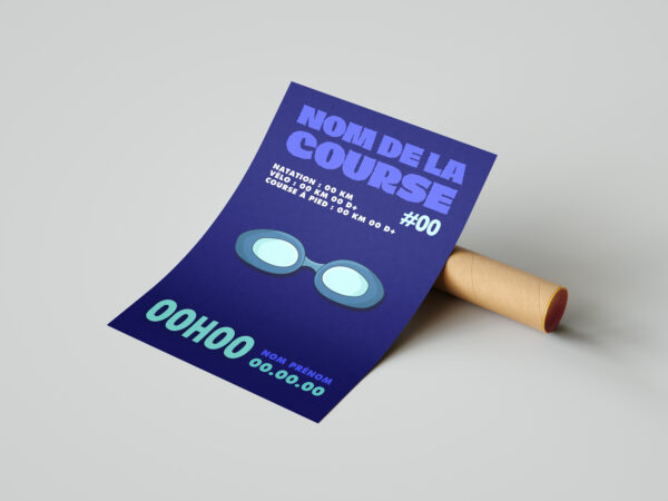 affiche lunette bleu personnalisée