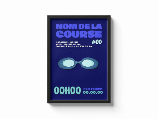 affiche lunette bleu personnalisée