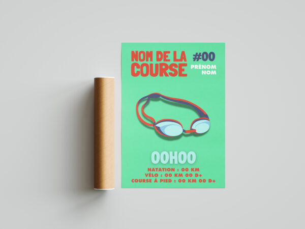 affiche personnalisée lunette de natation