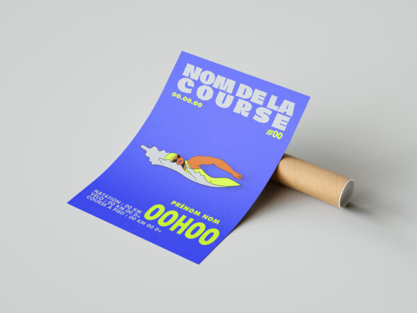 Affiche natation triathlon personnalisée