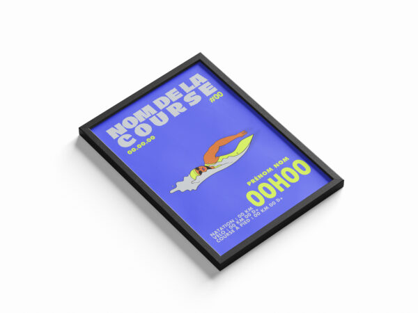 Affiche natation triathlon personnalisée