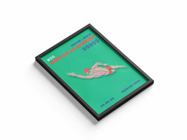 affiche triathlon personnalisée vert