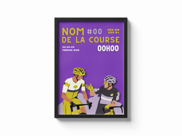 affiche sport 2 vélos duo course