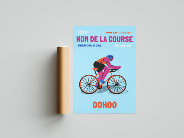 affiche sport bleu ciel velo