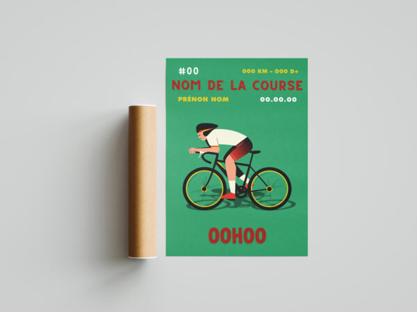 affiche sport cyclisme rouge vert