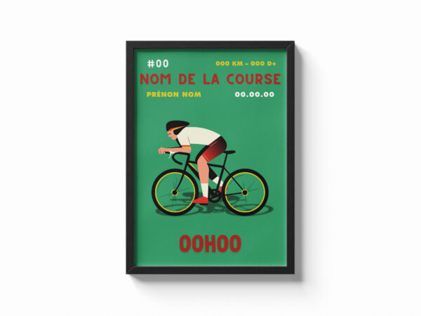 affiche sport cyclisme rouge vert