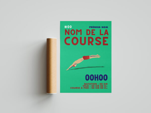 affiche triathlon course verte
