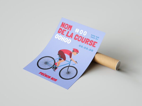 affiche sport vélo rouge