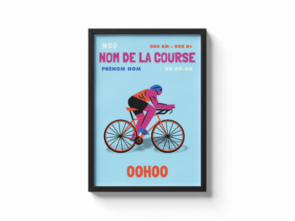 affiche sport bleu ciel velo
