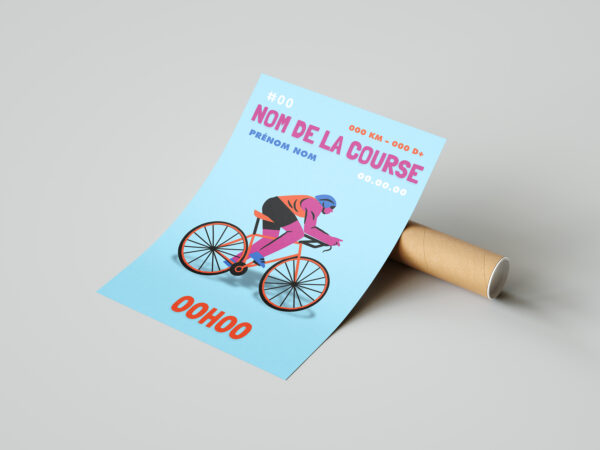affiche sport bleu ciel velo