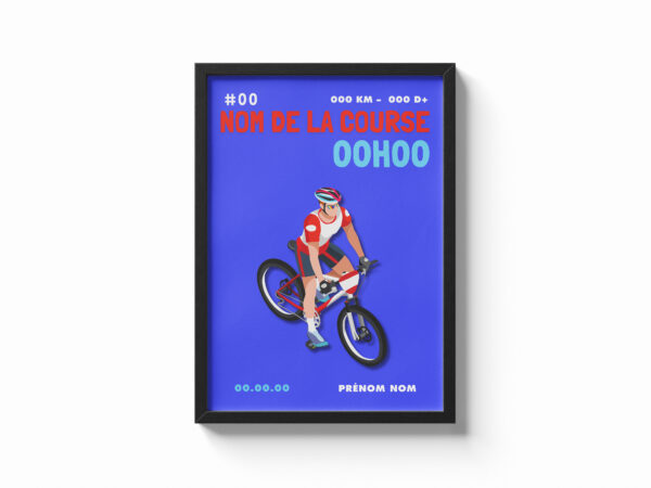 affiche vélo cycliste bleu