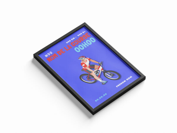 affiche vélo cycliste bleu
