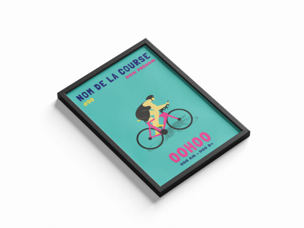 affiche vélo rose personnalisée