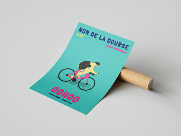 affiche vélo rose personnalisée