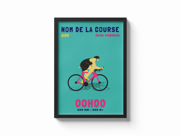 affiche vélo rose personnalisée
