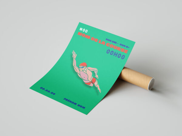 affiche triathlon personnalisée vert