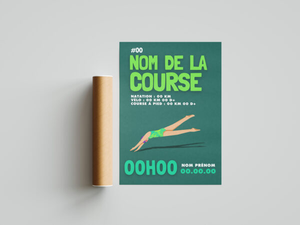 affiche verte natation femme