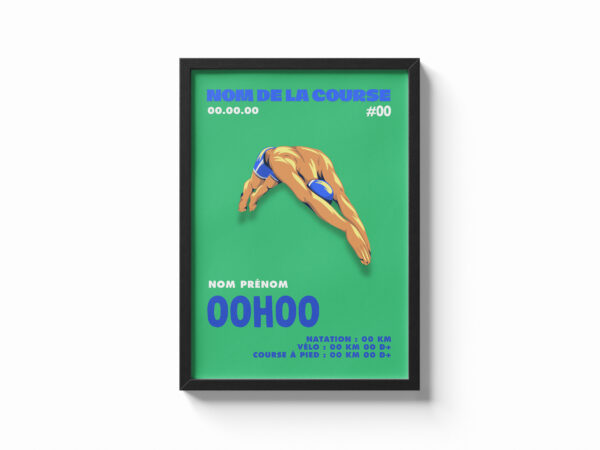 affiche triathlon vert bleu