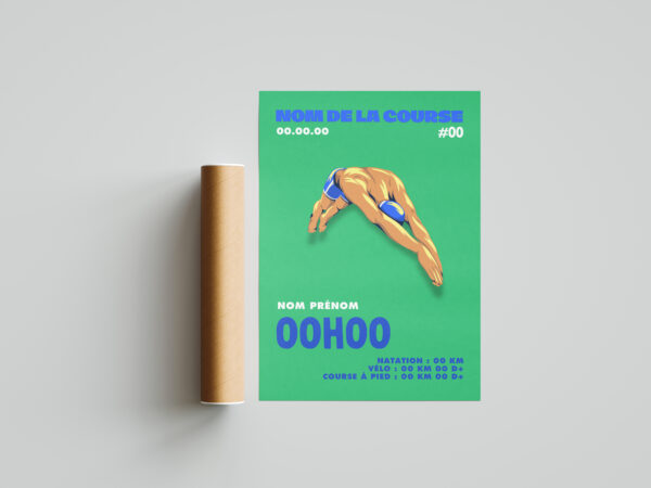 affiche triathlon vert bleu