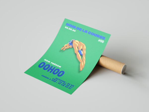 affiche triathlon vert bleu